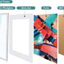 A2 Poster Frame,16.5x23.4 Natural Soild Wood White Picture Frames with Polished Plexiglass,Easy to Hang,Display Picture A2 without Mat or A3 with Mat for Wall Mounting Horizontally and Vertically