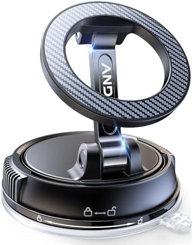 ANDERY Car Phone Holder for Magsafe [78+LBS Strongest Suction & 2400gf Magnetic] 360° Adjustable Car Phone Mount, Phone Holders for Your Car for iPhone 17 Pro Max 16 15 14 13 12 Air Plus, Carbon Fiber