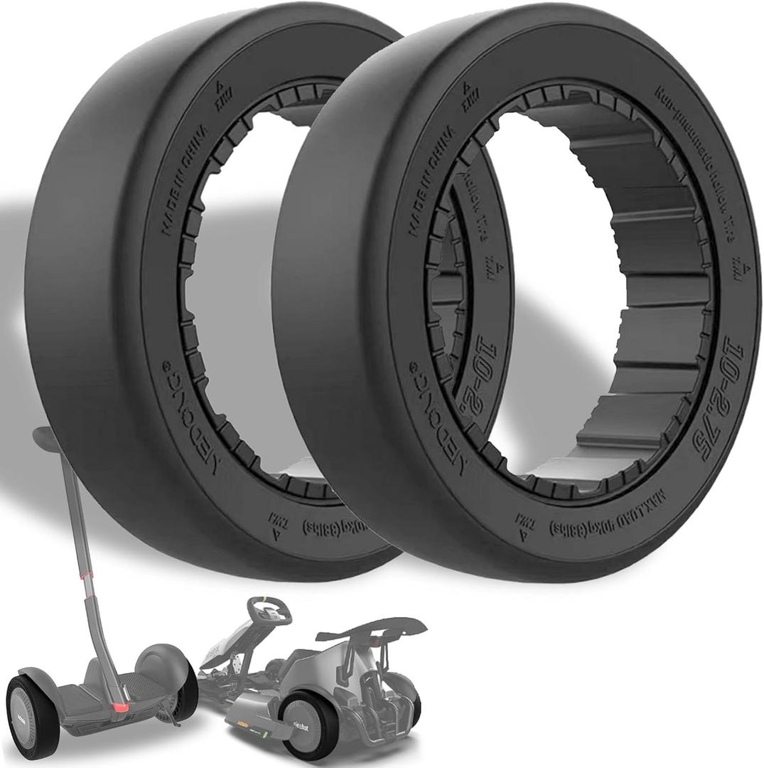 Felixstory 2pcs 10x2.75 Quick Release Tire Replacement for Ninebot by Segway S MAX/ Gokart PRO/ Gokart Kit(with Ninebot S Max), Go Kart Kit Refit Parts 10-2.75 Electric Gokart Bundle Rear Tires