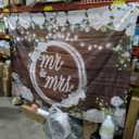 7x5 ft Mr & Mrs Backdrop White Rose Floral Wooded Wall Photography Backdrop Couples Wedding Bride Groom Engaged Ceremony Anniversary Bridal Shower Photo Background Studio Props Vinyl