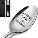 No Coffee No Workee,Funny Engraved Stainless Spoon,Coffee Spoon,Coffee Lover Gifts for Men Women,Best Friend Spoon Gift(With Gift Box)