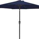 MEWAY 9ft Patio Umbrella Outdoor Table Umbrellas with Push Button Tilt and Crank, Market Umbrella 8 Sturdy Ribs for Deck, Garden, Pool and Backyard, Navy