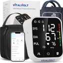 VitalVolt Blood Pressure Monitor for Home Use, Automatic Arm BP Machine with Large Adjustable Cuff (8.717”), Bluetooth Heart Rate Monitor, Accurate Digital BP Monitor for iOS & Android