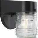 Polycarbonate Outdoor 1-Light Clear Lexan Traditional Outdoor Wall Light Textured Black (4-3/4-Inch Width x 7-1/4-Inch Height)