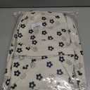 Kawaii Corduroy Backpack for Women Cute Floral Print Aesthetic Travel Book Bag Coquette Preppy College Laptop Daypack (Black Flower)