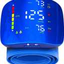 Wrist Blood Pressure Monitor, Rechargeable Blood Pressure Cuff with Large LED Screen - 2 * 99 Sets of Memory, One-Button Turn On/Off Voice & Switch User