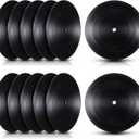 Qunclay 12 Pieces Blank Vinyl Records 7 Inch Black Vinyl CD Fake Albums Record for Vintage Room Wall Aesthetic Decoration Roll Music Rock Hippie Decor DIY Project Home Party