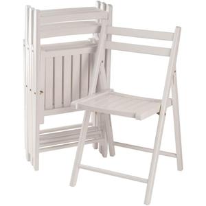 Winsome Robin Folding Set White Chair, Medium, 4-PC (17.64W x 19.8D x 32.68H In)