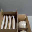 AmorArc Ceramic Dinnerware Sets for 4, 12 Pieces Handpainted Stoneware Plates and Bowls Set, Scratch Resistant Dishes Set, Dishwasher & Microwave Safe, Cappuccino