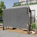 HENG FENG Outdoor Roller Shade 7'(W) x 8'(H) Patio Shades Roll up Outdoor Blinds Cordless Exterior Roller Shade Wand Operation for Patio Porch Gazebo Pergola, Dark Grey