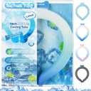 Neck Cooling Tube Wraps Ice Ring Neck Cooler Personal Ice Pack Wrap for Hot Weather Gel Reusable Wearable Gel Cooling for Summer Heat Hot Flashes Freezer Below 64.4