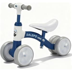 Baby Balance Bike Toy for for 12-36 Months, Toddler Balance Bike with Adjustable Seat, Handle &4 Silence Wheels No Pedal, Pre-School First Ride for Boy Girl First Birthday Gift