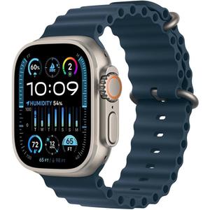 Apple Watch Ultra 2 [GPS + Cellular, 49mm] - Titanium Case with Blue Ocean Band, One Size (Premium)