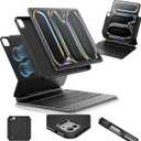 ESR iPad Pro 13 Inch Case with Keyboard (M5/M4, 2025/2024), iPad Pro 13 Keyboard Case with Easy-Set Magnetic Stand, Portrait/Raised Modes for iPad Pro 13, Removable, Rebound 360 Series, Black