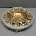 Urli Bowl 14 Inch 12 Diya Holder Indian Diwali Decorations Floating Flowers and Tea Light Candle Holder Pooja Navratri