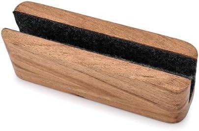 EDHAS Laptop Holder Acacia Wood Vertical Laptop Stand for Desk Compatible with Apple MacBook, Microsoft Surface, Gaming Laptops, IPad, Tablets (8" x 2.3" x 2.5")