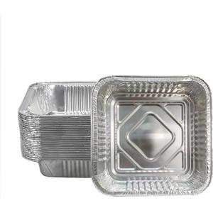 Non-Stick Disposable Air Fryer Aluminum Foil Liners Square 50PCS, Oil-Proof Aluminum Foil Tin Box Also for Steamer Basket Instant Pot Oven & Grill (9 * 9 Inch-Square)