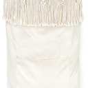 Mkono Macrame Hanging Laundry Hamper with Over The Door Hooks Saving Space Laundry Bag with Zipper and Wide Open Top Boho Decor Hanging Dorm Dirty Clothes Basket, for Bathroom Dorm Home Travel