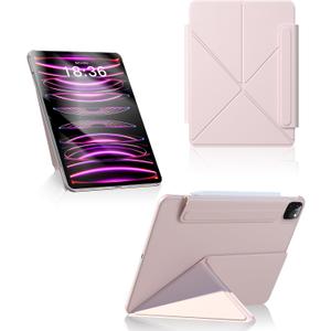 BOBOLEE for iPad Pro 11 Inch Case 4th 3rd Generation 2022 2021 Slim Magnetic PU Leather Cover Multi-Angle Stand Lightweight Stylish Design, Compatible with Pro 11-Inch 2nd Gen., Pink (Fit for iPad 11 inch)