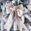 2 x Champagne Velvet Wired Ribbon with Glitter Back 2.5 Inch Ivory and Gold Christmas Wired Ribbon for Christmas Tree Decorations, Gift Wrapping, Mantel, Wreaths Supplies, Topper Bows (10 Yards)