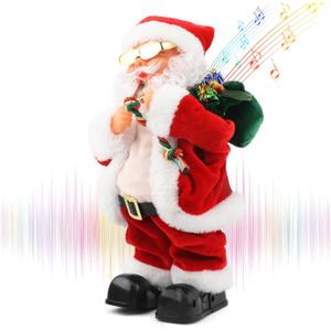 Electric Santa Claus Toy with Shaking Belly and Feet, Singing and Dancing Musical Christmas Doll, Xmas Gift