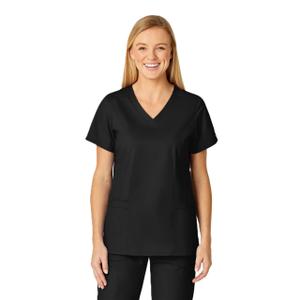 WonderWink WonderWORK Womens Shaped V-Neck Scrub Top Teal Blue, Medium (Blue, M)