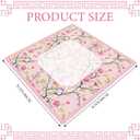 Chinoiserie Mahjong Mat with 1 Carrying Bag 31.5 x 31.5 Pink and White Rubber Anti Slip and Noise Reduction Multi Purpose Game Table Cover for Mahjong, Card, Board Tile Games, 31.5 X 31.5 Inches/ 80 X 80 Cm