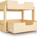 Pull Out Cabinet Organizer, 26''W×21''D×16''H Soft Close Slide Out Wooden Pull out Drawers, Double Tier Slide out Wood Cabinet Organizer, for Base Cabinet Organization in Kitchen, Pantry, Bathroom