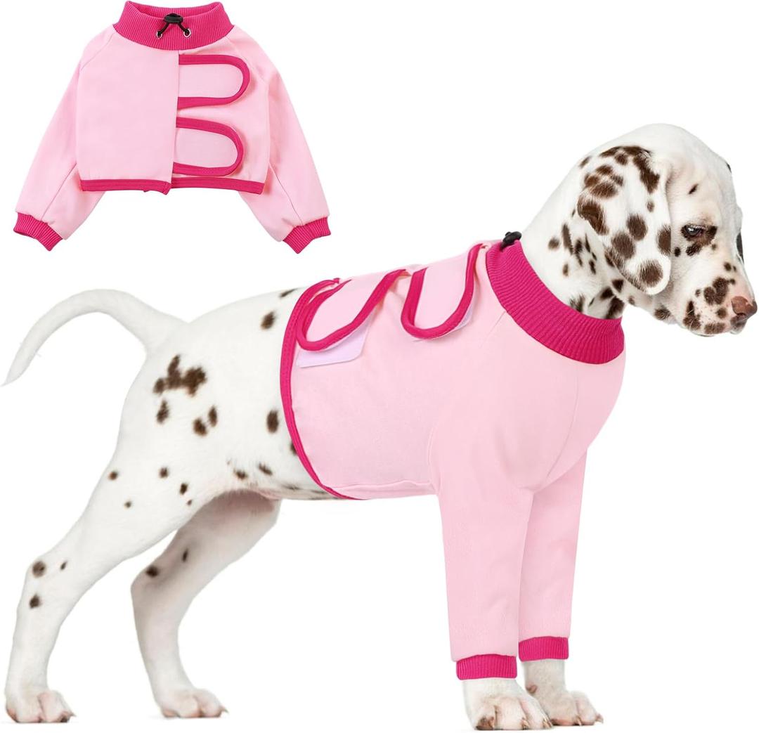 AOFITEE Dog Recovery Suit for Front Legs, Breathable Leg Sleeve Right Left Thigh, Anti-Licking Wounds Sleeves Dog Elbow Brace Protector, Leg Cover for Joint Pain Great Cone Alternative Pink M