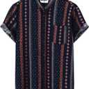 Men Hawaiian Shirt Floral Short Sleeve Shirts Summer Vacation Print Casual Button Down Beach Shirt (Black, XXXL)