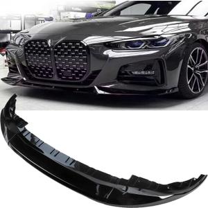MUCO 3pcs Front Bumper Lip Spoiler Kit Compatible with BMW 4 Series G24 G26 420i 430i I4 M50 M Sport 4Doors G22 G23 M440i 20 21 22 23 24 Gloss Black Front Bumper Lip Spoiler Lip Lower Bumper Body