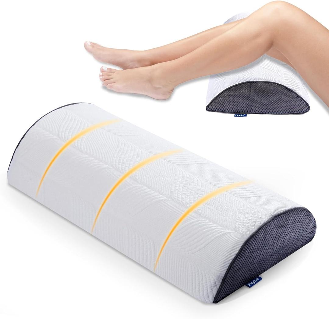 Large Knee Pillow for Back Sleeping,Leg Pillow for Side Sleepers,Memory Foam Knee Pillows for Sleeping, Half Moon Bolster Pillow for Neck Pain Relief with Pillowcase 24" x 14" x 5.5"