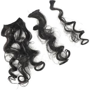 Clip in Long Wave Hair Extension Synthetic Black Hairpieces for Women, 18''