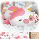 Mewaii Strawberry Cow Plush Pillow Cute Plushies, Squishy & Huggable, 13 in | Cuddly Cow Stuffed Animal Pillow, Low-Shedding, PP Cotton Fill, Machine Washable, Desk Decor, Gift For Kids & Cow Lovers