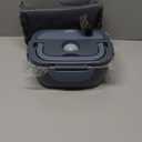 Vabaso Electric Lunch Box Food Heater, Electric Heating Lunch Boxes Lunch for Adults/Men/Car/Truck/Work, 1.5L Removable 304 Stainless Steel Container, 80W, 110V/12V/24V, with Fork & Spoon (Blue Gray)