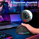 TRELC Wireless Gaming Mouse with 5 D Rocker, 24000 DPI/11 Programmable Buttons, Ergonomic Mouse for 2 Devices Connection (BT+2.4GHz), Vertical Rechargeable Mice for PC/Laptop/E-Sports/Gamer (Black)