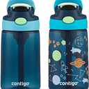 Contigo Kids Water Bottle with Redesigned AUTOSPOUT Straw 14oz. 2 Pack Blueberry and Blue Raspberry & Blueberry and Blue Raspberry with Cosmos