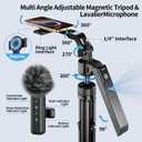 yAyusi Magnetic Vlogging Kit for iPhone/Android, 70.9" Auto Face Tracking Tripod for iPhone with Light, Microphone/Remote Control, Content Creator Essentials Starter Kit for TikTok and YouTube