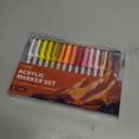 JusArt Acrylic Paint Markers Brush Tip 30 Colors, Water-Based No-Bleed Markers with Automatic Ink Control, Waterproof Acrylic Paint Pens for DIY Art & Crafts -Fabric, Wood, Rock, Ceramic, Metal