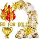 Sports Balloons Themed Decorations,Champion Foil Balloons,Go For Gold Balloon Party Decor,Soccer Ball Basketball Football Party Supplies,2025 Sports Birthday Game Football Party Decorations