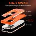 Casetego for iPhone 16 Pro Max Case,Three Layer Heavy Duty Sturdy Shockproof Protection Full Rugged Hard PC+Soft TPU Bumper Protective Girls Case for Apple iPhone 16 Pro Max 6.9 inch,Orange/Gold