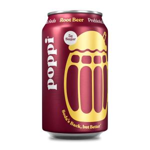 Poppi Sparkling Prebiotic Soda Beverage with Apple Cider Vinegar, Seltzer Water and Fruit Juice, Root Beer Flavor, 12 Fl Oz, 1 Count, Packaging May Vary (EXP 12/31/26)