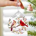 Cardinal Ornament  Christmas Decoration & Christmas Ornament; Stained Glass Holiday Decoration (Holiday Present, Bauble Present, Gift Idea, Gift Exchange) | Heirloom Keepsakes
