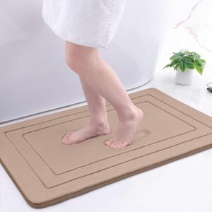 Arotive Memory Foam Bathroom Rug Mat 36x24, Ultra Soft and Absorbent Bath Mat, Machine Wash Dry, Comfortable Bath Rug Carpet for Bathroom Floor, Tub and Shower, Camel