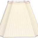 Royal Designs Inverted Cut Corner Pleated Designer Lamp Shade, Eggshell, 7 x 15 x 11.5