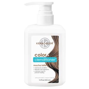 Keracolor Color + Clenditioner 3-in-1 Color-Depositing Conditioner, Gently Cleanses & Conditions, Semi-Permanent Hair Color, 23 Shades, 12 Fl Oz (Mocha Latte)