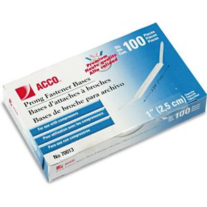 ACCO Premium Prong Bases for Standard 2-Hole Punch, 1-Inch Capacity, 100 Pack (70013)