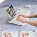 Wireless Keyboard and Mouse Combo - Full-Sized Ergonomic Keyboard with Wrist Rest, Phone Holder, Sleep Mode, Silent 2.4GHz Cordless Keyboard Mouse Set for PC, Laptop - Trueque (Pure White, 1 Pack)