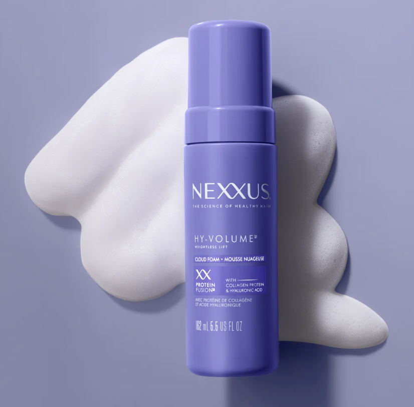 Nexxus HY-VOLUME Weightless Lift Cloud Foam PROTEIN FUSION with Collagen Protein & Hyaluronic Acid For Flat & Limp Hair for 48 Hours of Volume 162ml