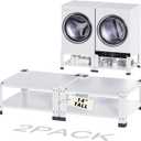 2 Pack Laundry Pedestal for Washer and Dryer, 28" Steel Washing Machine Base with Storage Shelf, 800Lbs Capacity Washer and Dryer Stand